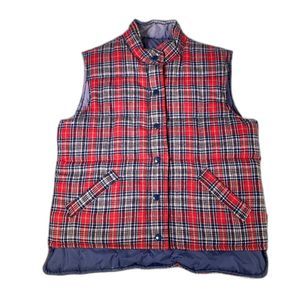 Casual corner vintage flannel plaid vest button up